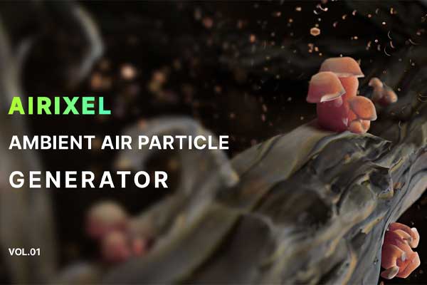 Blender快速创建空气灰尘尘埃粒子生成器 Airixel Vol.01 – Ambient Air Particle Generator