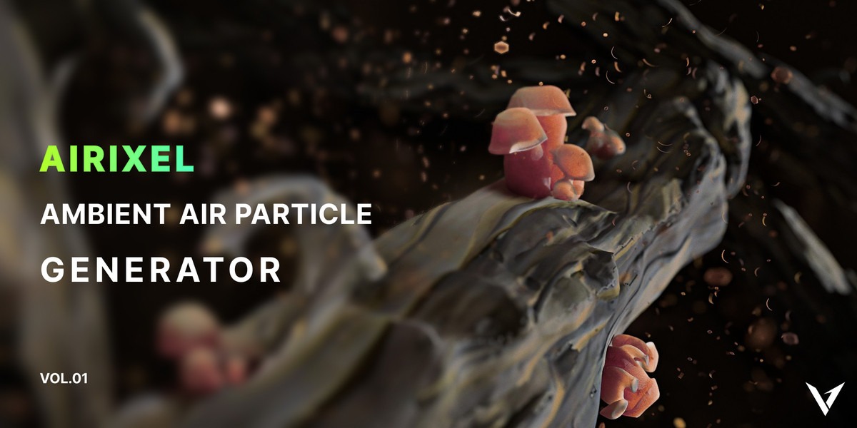 Blender快速创建空气灰尘尘埃粒子生成器 Airixel Vol.01 – Ambient Air Particle Generator