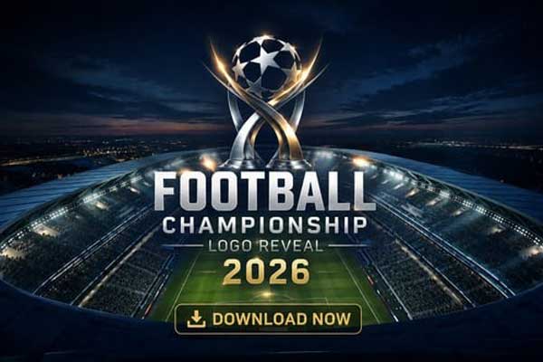 AE足球冠军联赛体育赛事LOGO展示片头模板 Football Championship Logo Reveal