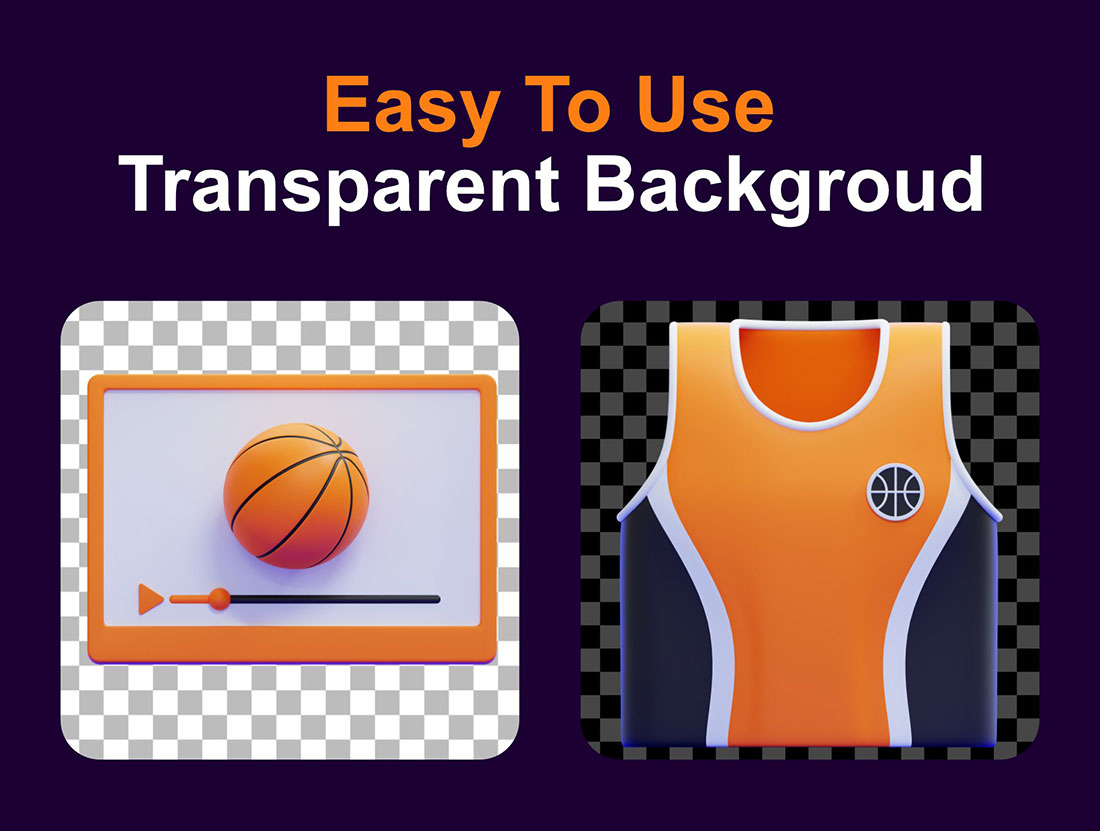 31个高品质卡通篮球运动主题3D图标模型素材(FBX,OBJ,PNG) Basketball 3D Icons Packs