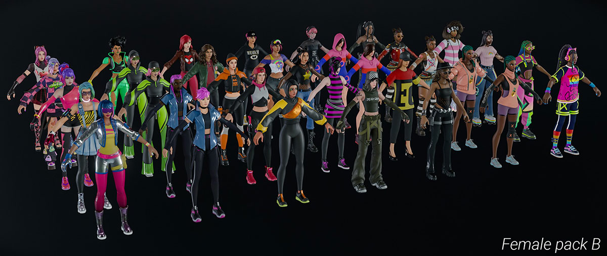 Blender堡垒之夜全套游戏角色3D模型素材 Fortnite Character Pack 1