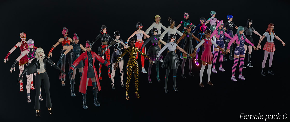 Blender堡垒之夜全套游戏角色3D模型素材 Fortnite Character Pack 1