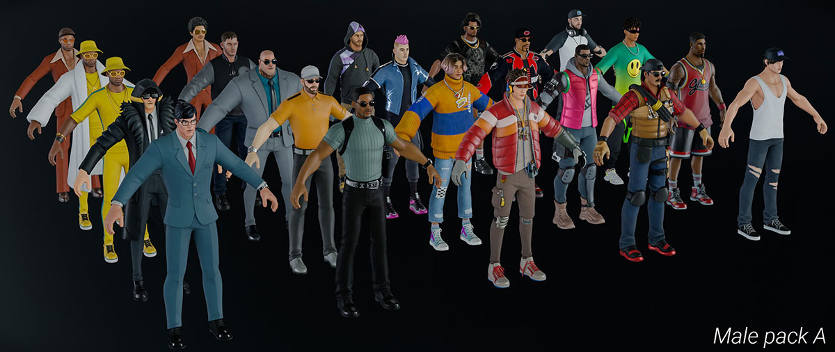 Blender堡垒之夜全套游戏角色3D模型素材 Fortnite Character Pack 1