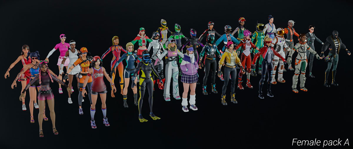 Blender堡垒之夜全套游戏角色3D模型素材 Fortnite Character Pack 1