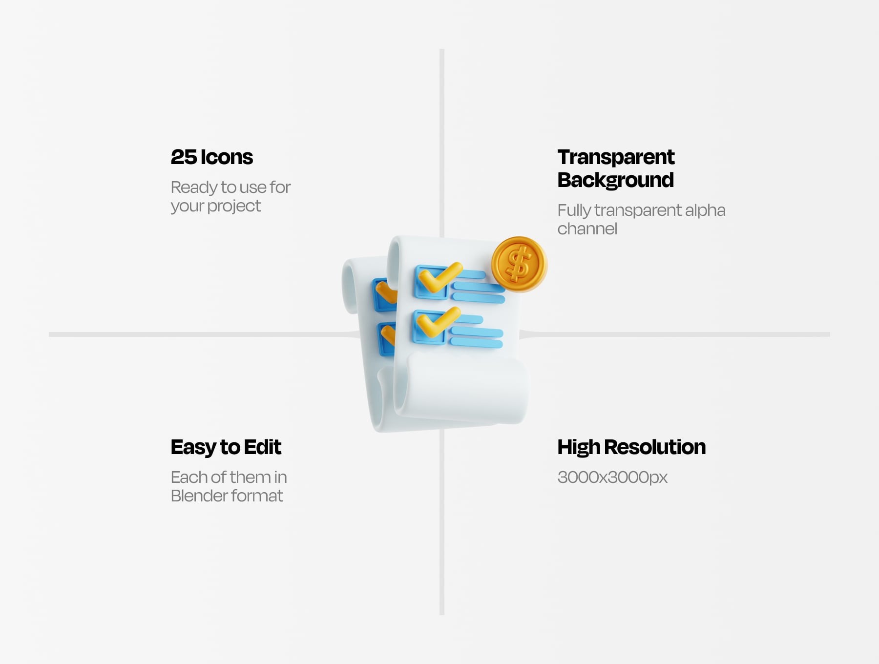 25个精美的在线支付主题3D图标模型素材(Blender,FBX,OBJ,PNG) Online Payment 3D Icon Set