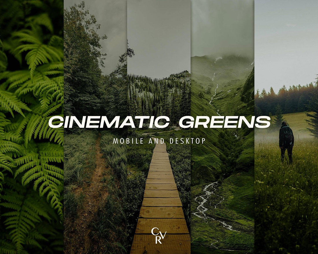 10款电影感绿色调风景摄影照片调色LR预设 LR CVR Presets – 10 Cinematic Greens Lightroom Presets