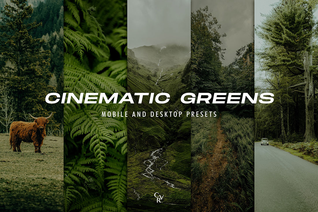 10款电影感绿色调风景摄影照片调色LR预设 LR CVR Presets – 10 Cinematic Greens Lightroom Presets