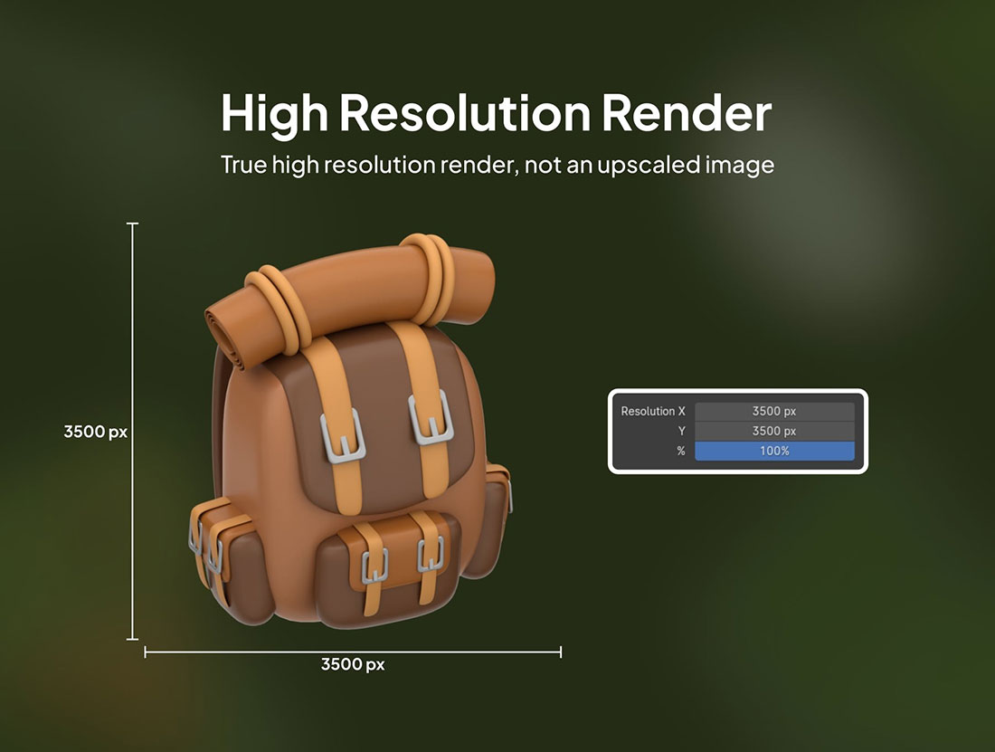 10个露营主题3D图标模型素材 10 3D Camping Icon Pack 1