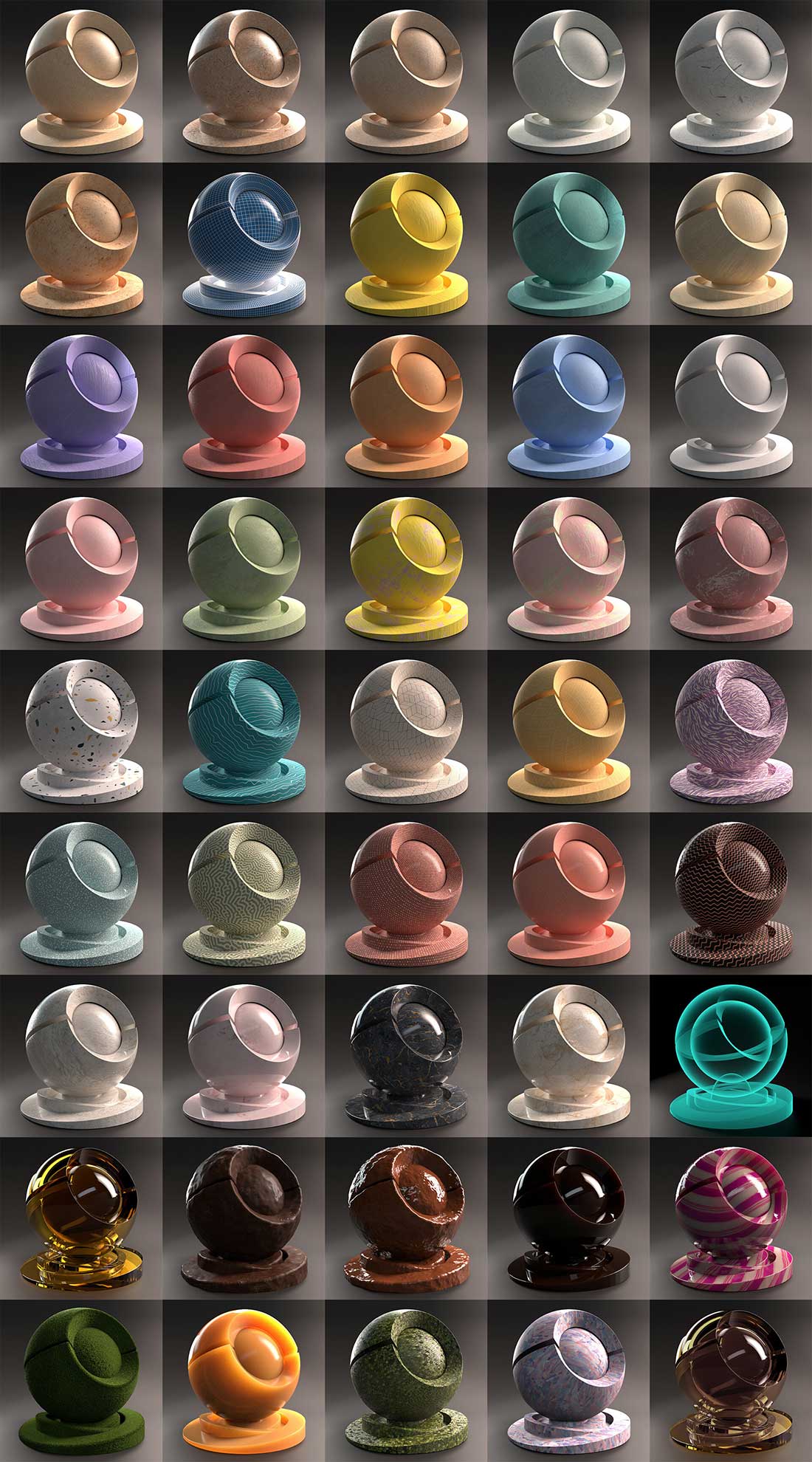 665+C4D独特的常用RS材质球预设合集 REDSHIFT SHADER SUITE FOR C4D V.5