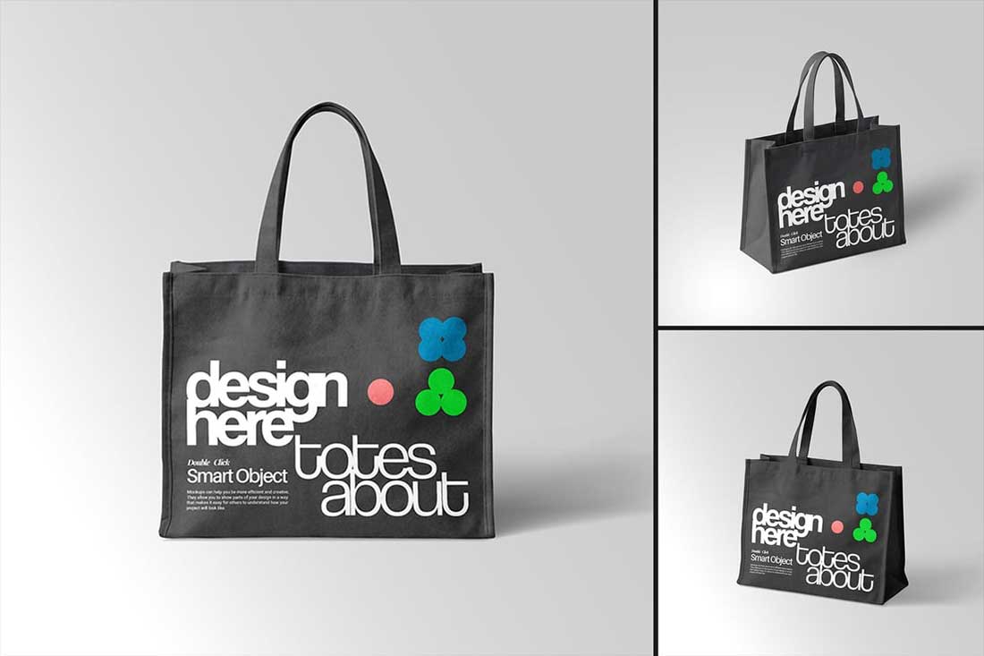 3个高质量的帆布手提袋设计展示样机PSD素材 Totebag Mockups