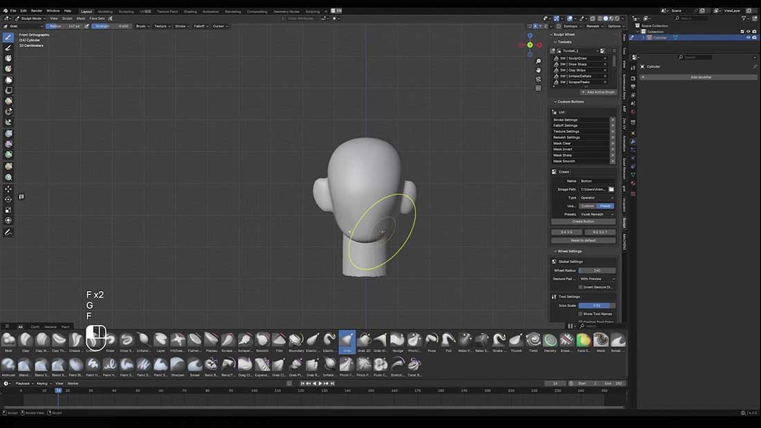 Blender冰雪少女角色建模雕刻完整全流程教程 Blender Tutorial: Ice Girl Full Character Guide-Only In Blender