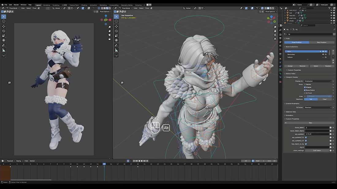 Blender冰雪少女角色建模雕刻完整全流程教程 Blender Tutorial: Ice Girl Full Character Guide-Only In Blender