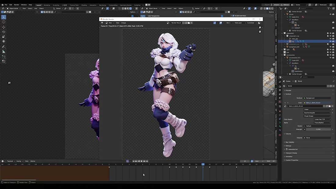 Blender冰雪少女角色建模雕刻完整全流程教程 Blender Tutorial: Ice Girl Full Character Guide-Only In Blender