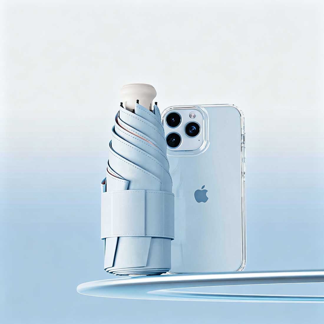 C4D伸缩折叠雨伞手机模型RS渲染工程雨伞iPhone手机C4D模型下载