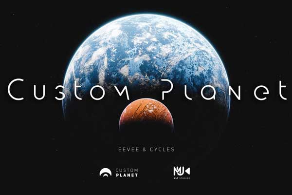 Blender快速生成高质量星球行星场景生成工具 Custom Planet v1.0 Basic