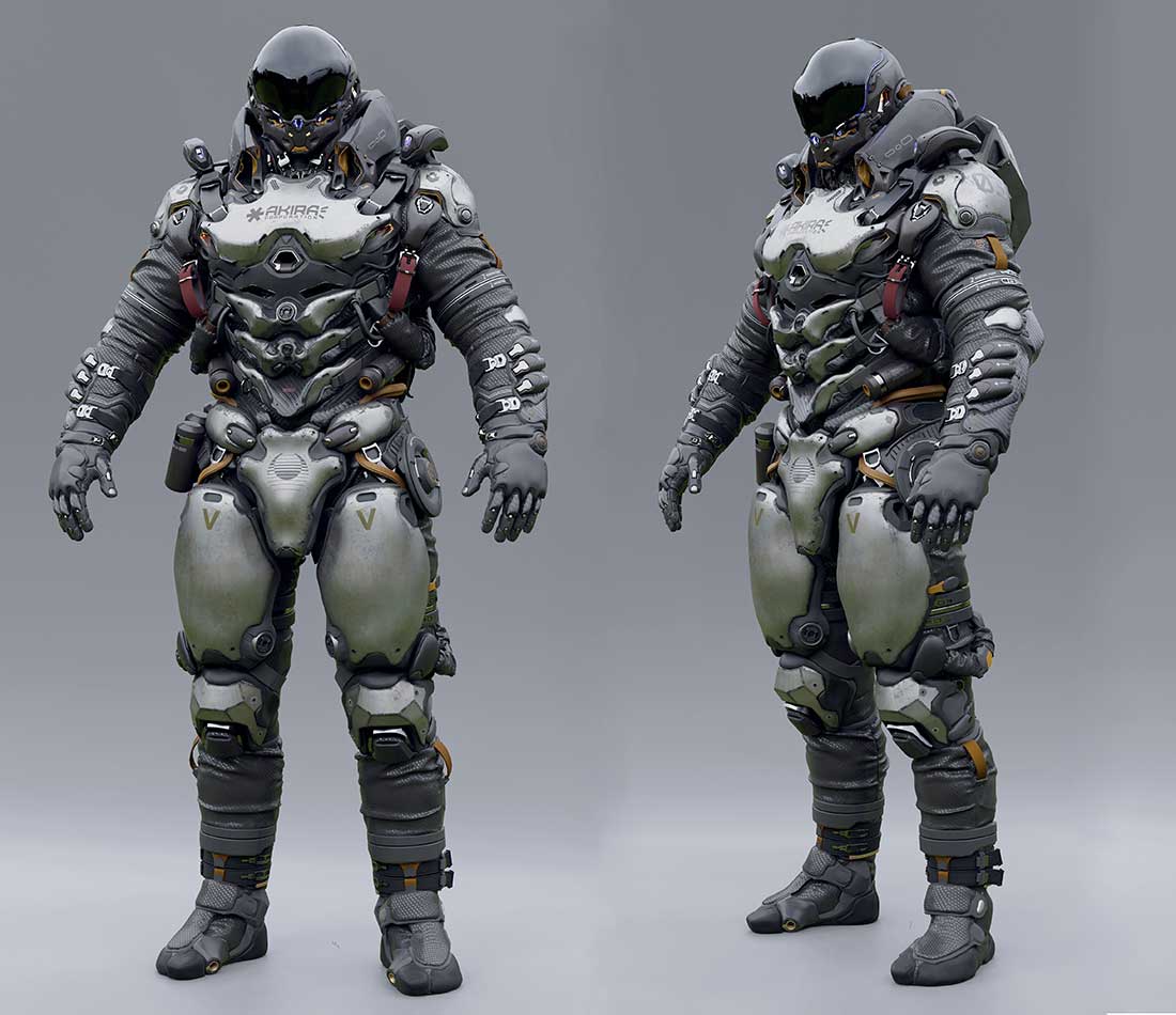 太空陆战队机器人武士3D模型下载(Blender,FBX,UE)  Space Marine low-poly 3d model