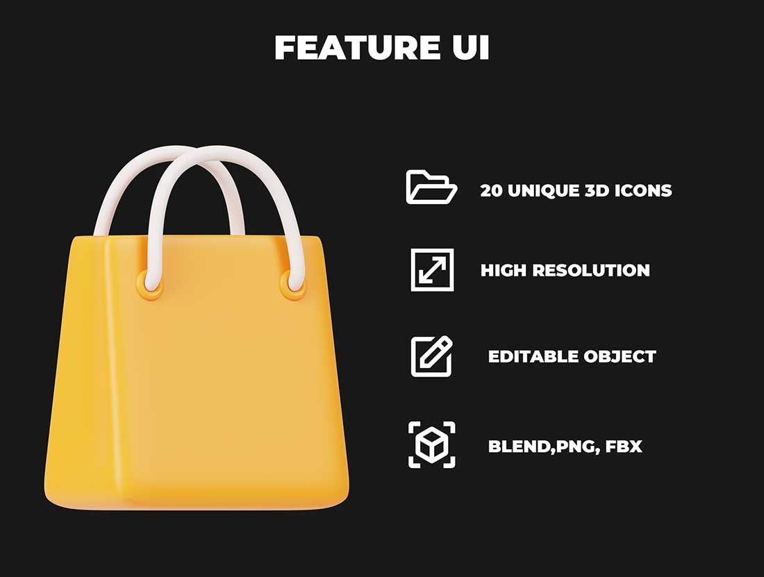 20款高品质日常用品3D图标模型素材 Objects Essentials 3D Icon Pack