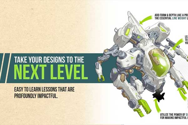 PS机器人机甲设计绘画基础教程(中英文字幕) Gumroad – Learn to Draw Robots & Mecha – An Essential Course