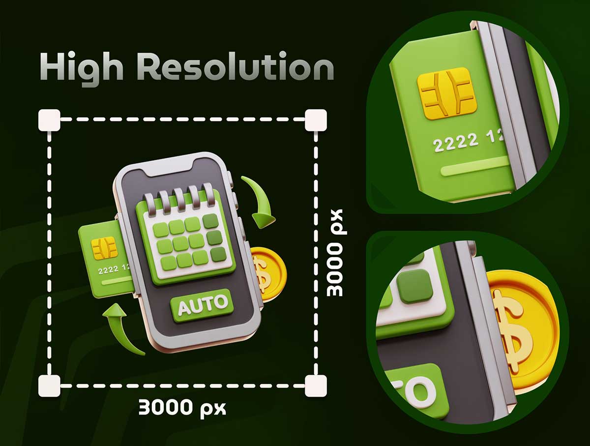 20种高品质卡通支付方式主题图标3D模型素材(Blender,PNG) Payment Method 3D Icon Set