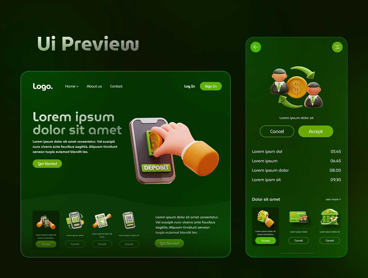20种高品质卡通支付方式主题图标3D模型素材(Blender,PNG) Payment Method 3D Icon Set