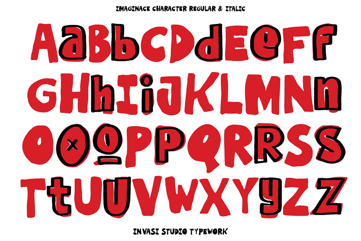 动漫卡通手绘英文字体素材安装包 Imaginice – Raw Playful Family Font