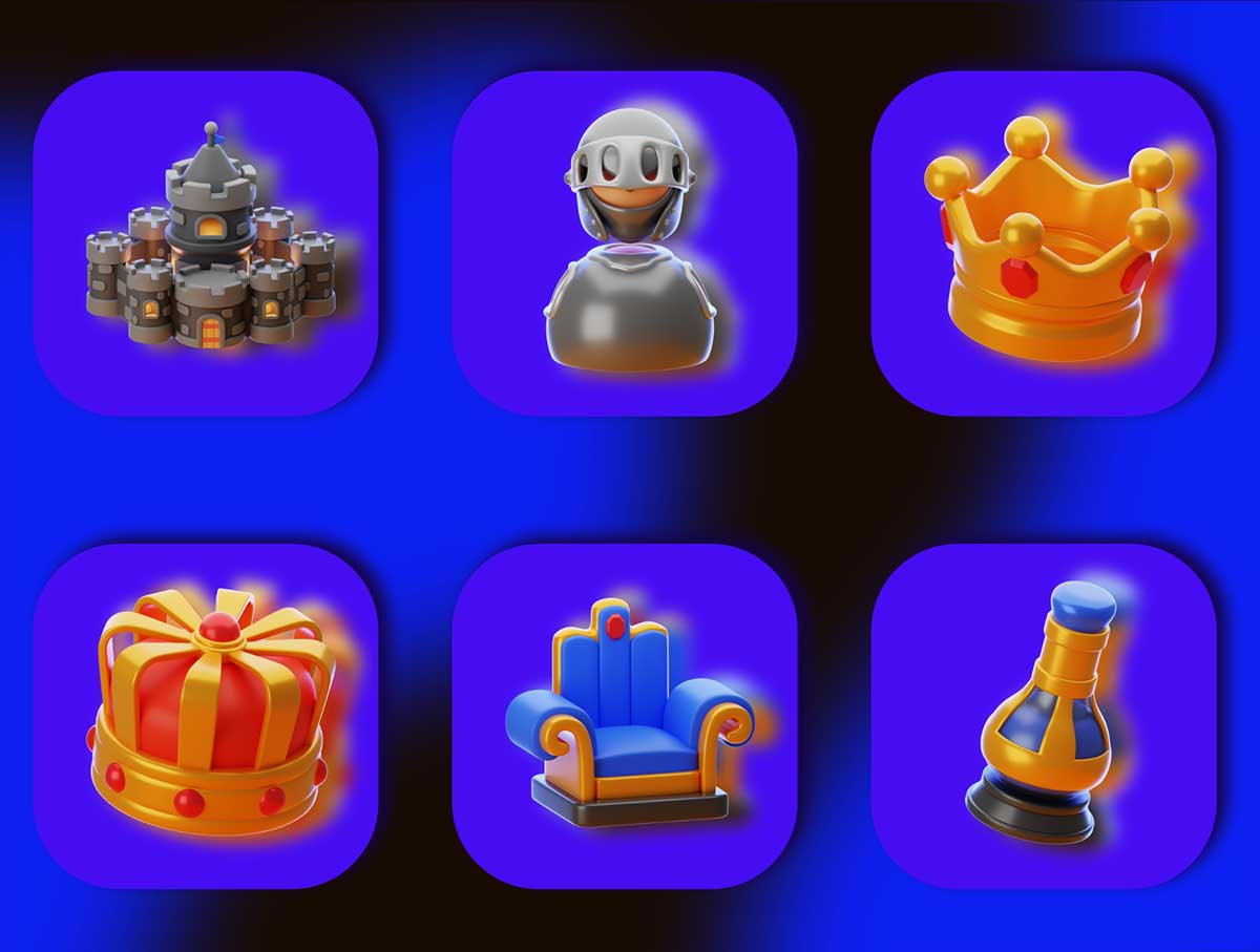 25个高品质欧洲中世纪主题图标3D模型素材 Collection For 25 Medieval 3D Icons