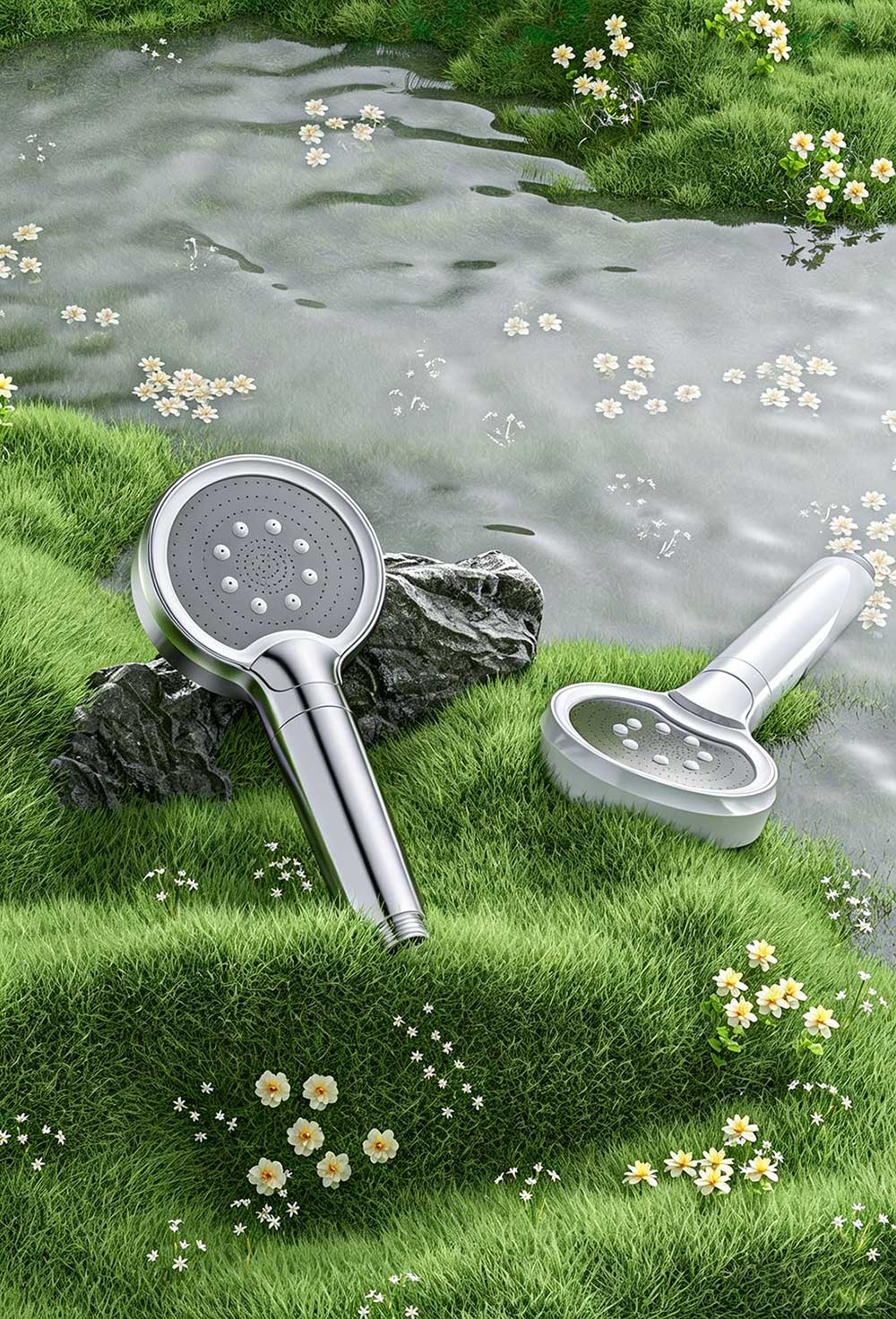 C4D花洒河边草地场景OC渲染工程花洒C4D模型下载