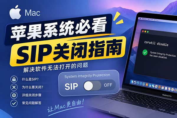 MacOS系统中如何关闭SIP保护教程：解决破解软件无法正常打开的问题