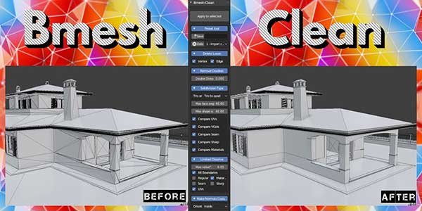 Blender模型多余网格清理优化工具插件 Bmesh Clean V1.1.205