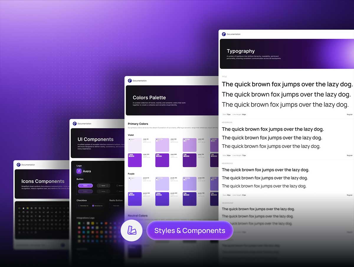 60+屏AI人工智能项目流程管理应用AppUi界面设计模板素材 Avera – AI Automation Mobile App Kit