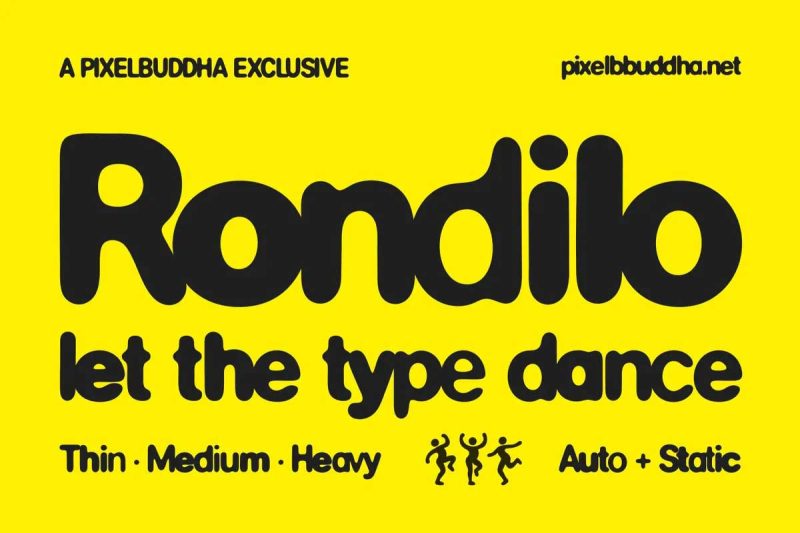 俏皮圆润的展示英文字体素材 Rondilo – Playful Rounded Display Font