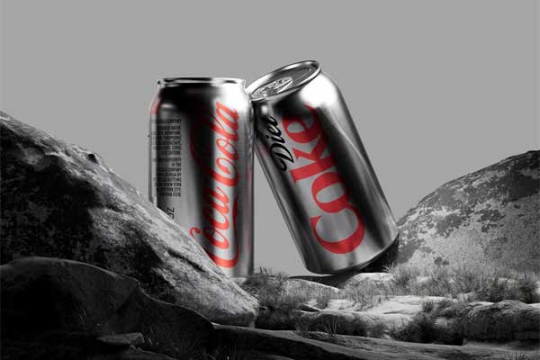 C4D罐装可口可乐场景RS渲染工程易拉罐C4D模型下载