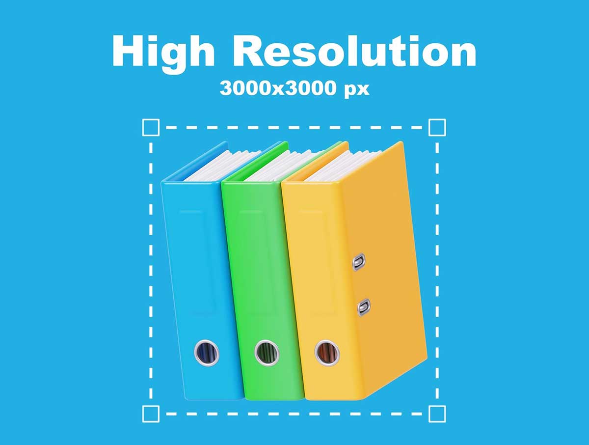22个卡通办公文具主题图标3D模型素材(Blender,FBX,PNG) Stationery 3D Icon Set