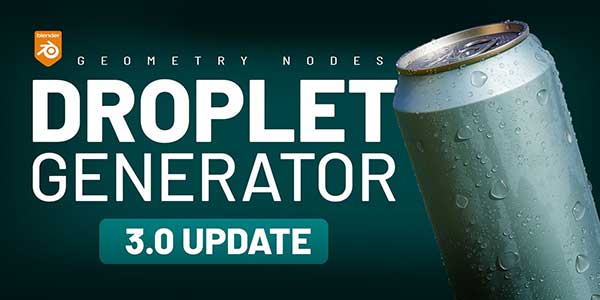 Blender冷凝水滴水珠效果插件 Droplet Generator v3.0.3