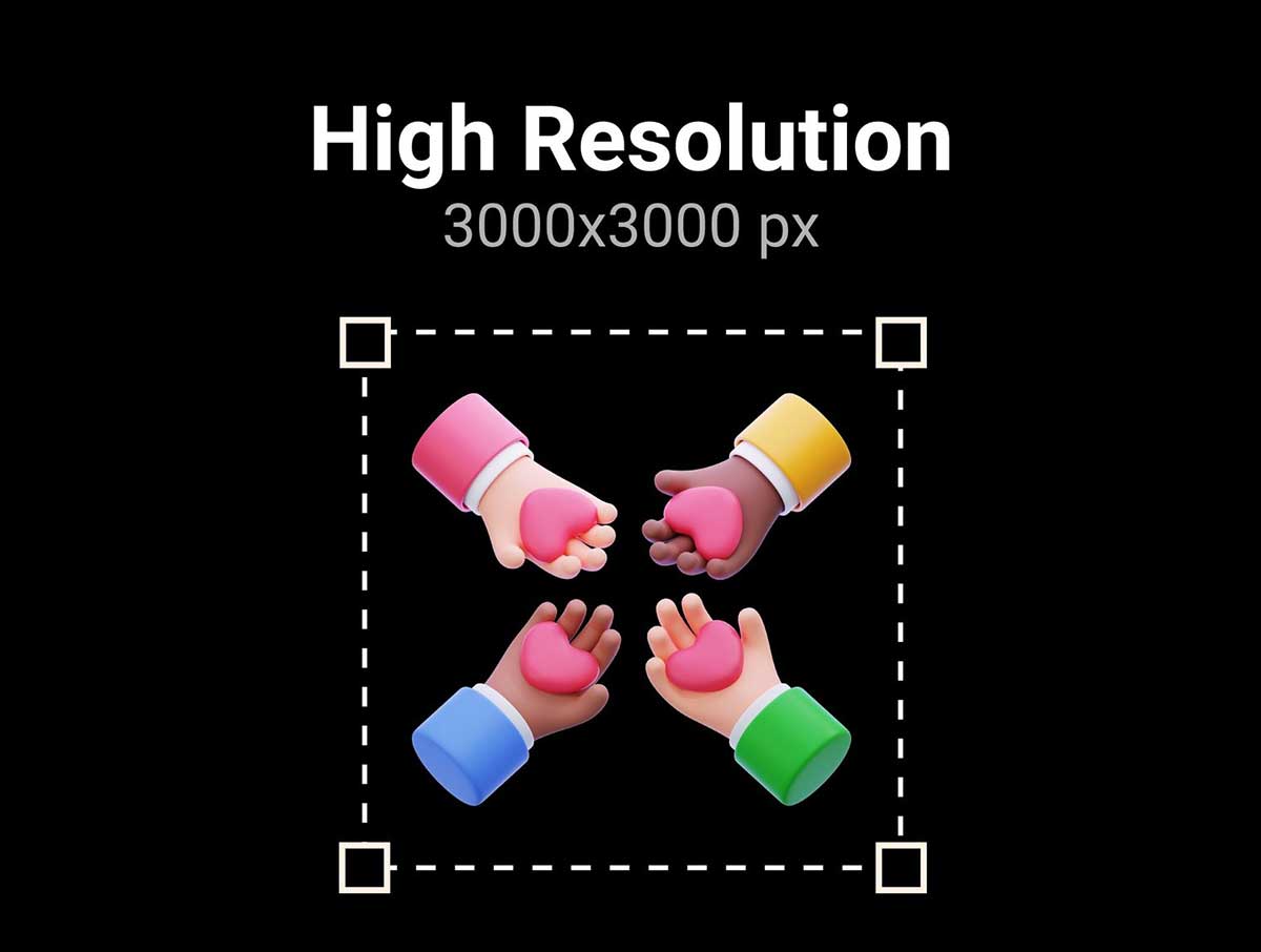 15个慈善捐赠图标3D模型素材(Blender,FBX,PNG) 15 Unique 3D Icons